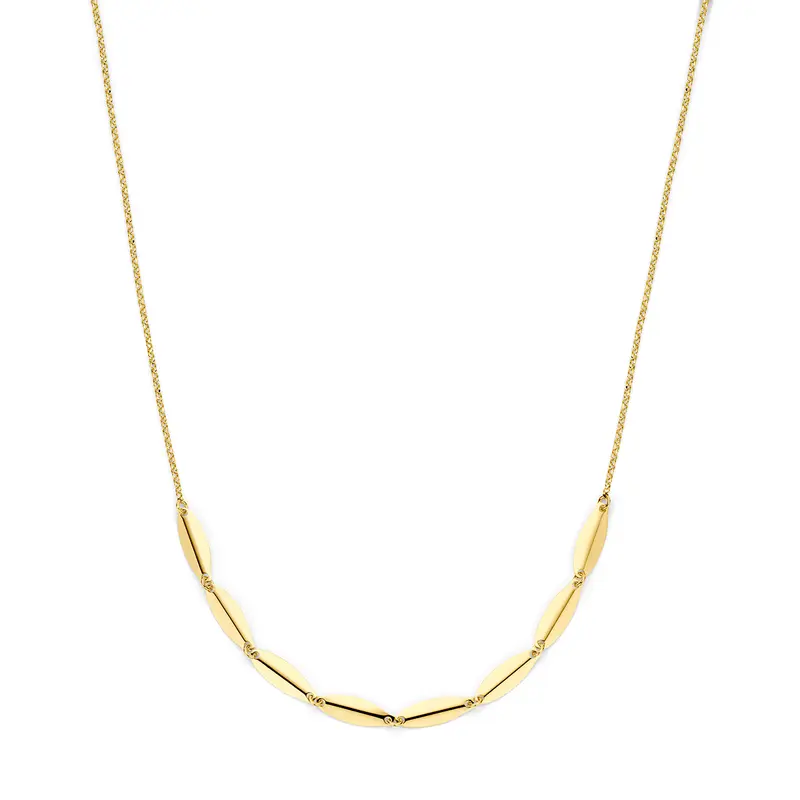 Collier 41 + 4 cm 3 micron zilver verguld 6 mm