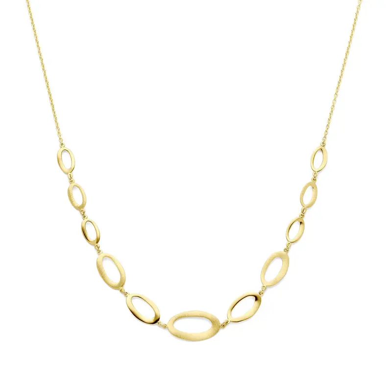 collier 42 + 2 cm poli/mat 14K geelgoud