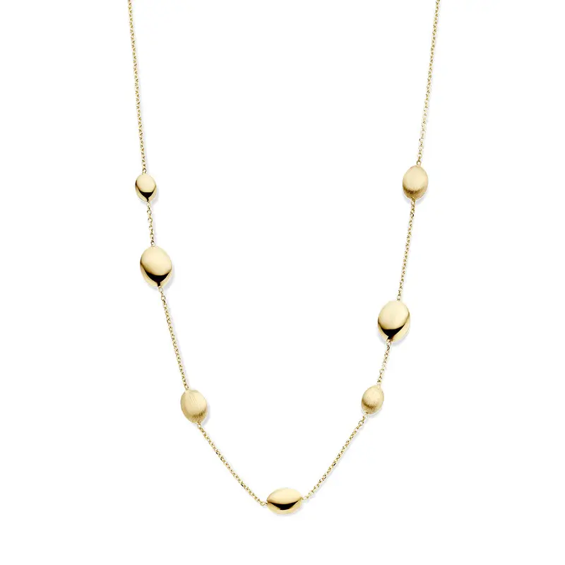 collier 43 cm poli/mat 14K geelgoud