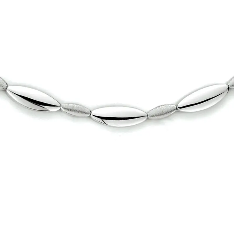 collier 5,2 mm 43 cm poli/mat zilver gerhodineerd