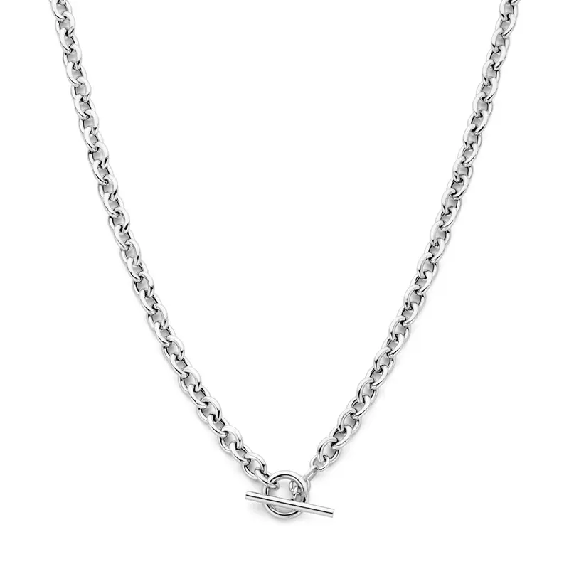 collier 6 mm 42 cm kapittelslot zilver gerhodineerd
