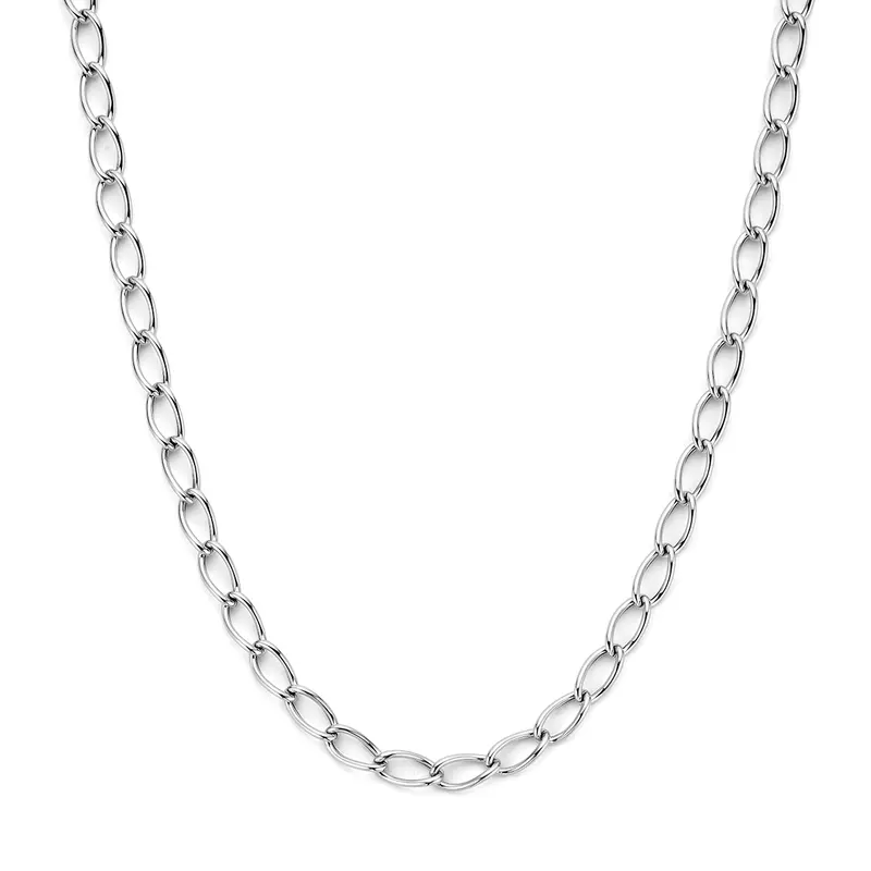 Collier 7,1 mm zilver gerhodineerd 45 cm