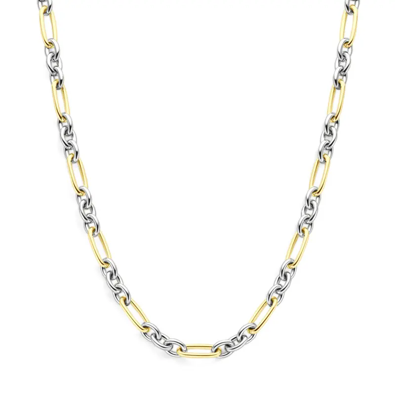Collier 7,5 mm 14K goud en zilver 45 cm 7.5 mm