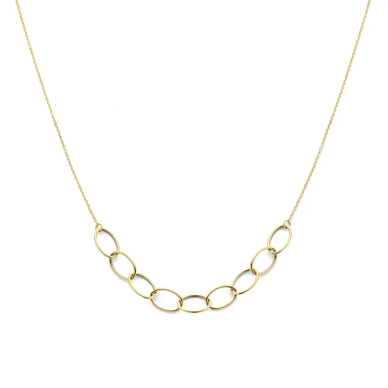 Collier 8 mm 42 + 3 cm 14K geelgoud