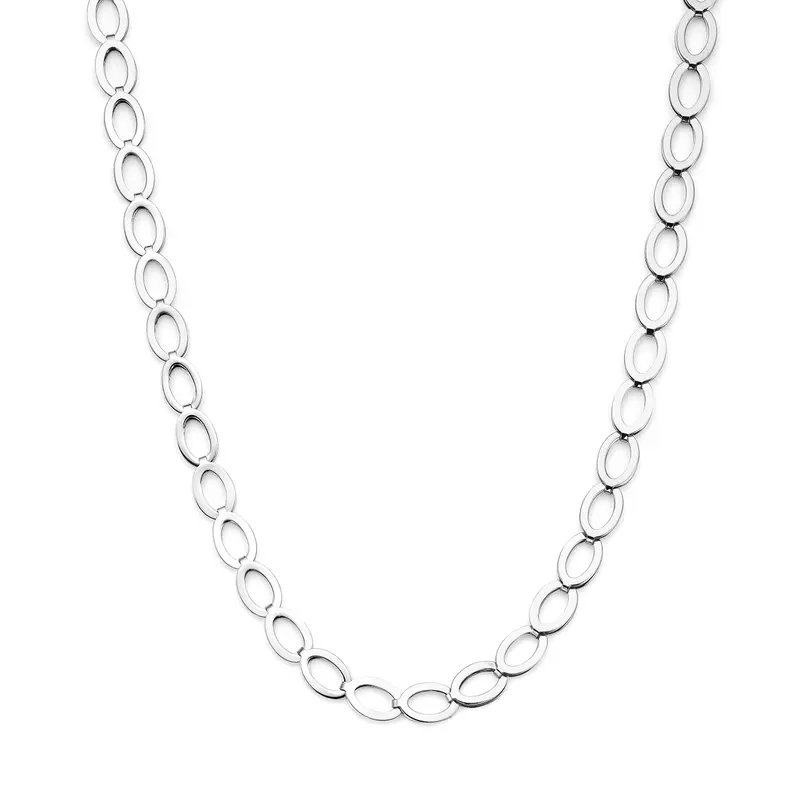 Collier 9,2 mm zilver gerhodineerd 42 + 3 cm