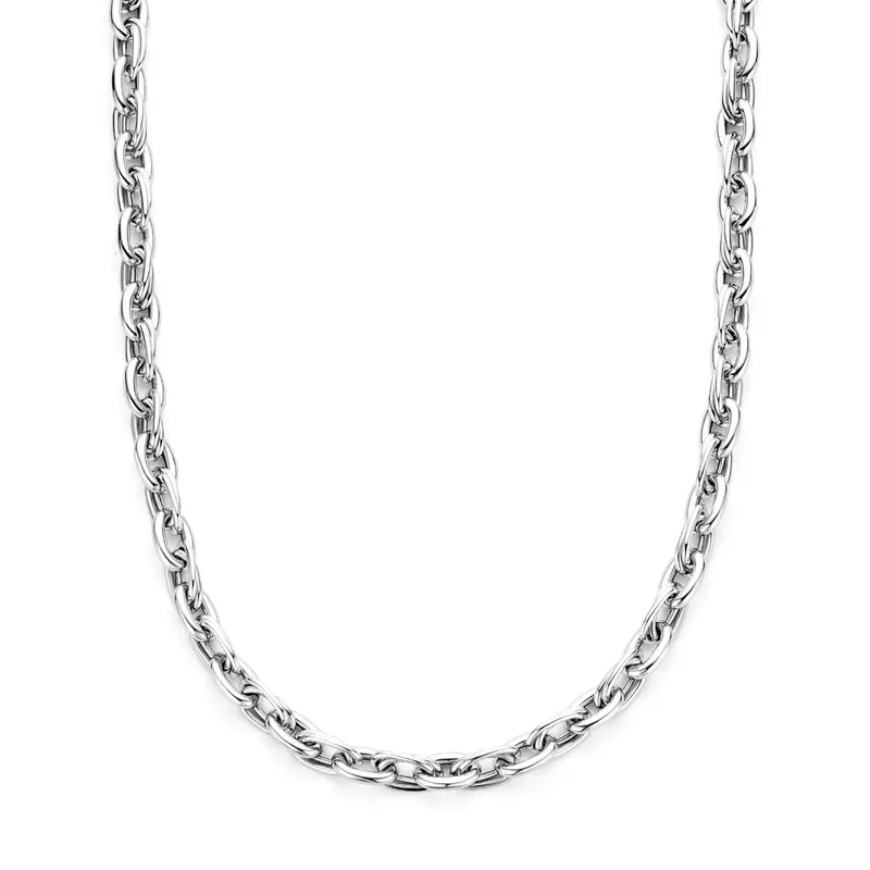 Collier 9 mm 45 cm zilver gerhodineerd