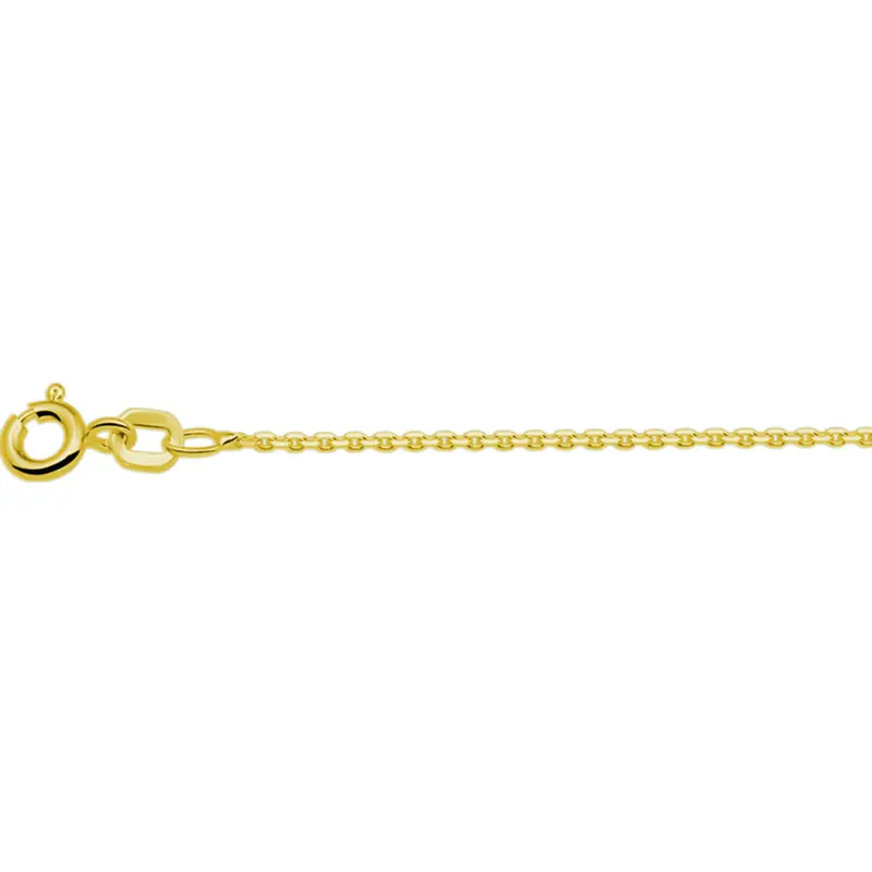 collier anker gediamanteerd 1,1 mm 41 + 4 cm 3 micron zilver verguld (geel)