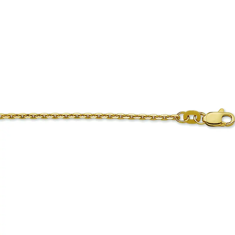 collier anker gediamanteerd 1,6 mm 14K geelgoud