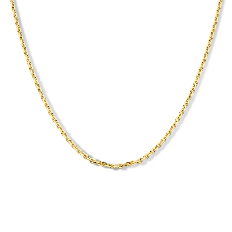 collier anker gediamanteerd 2,0 mm 14K geelgoud