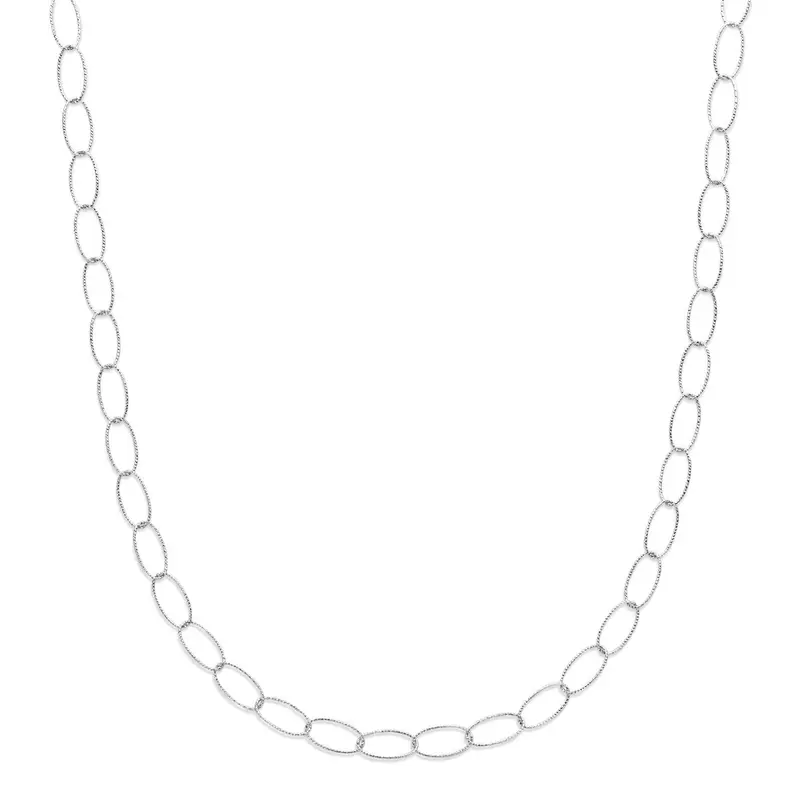 Collier anker gediamanteerd 6,4 mm 45 cm zilver
