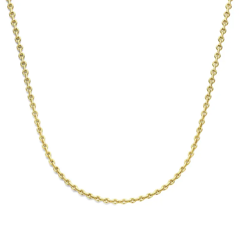 Collier anker massief 4,5 mm 45 cm Silgold (geel met zilverkern)