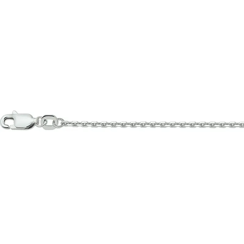 collier anker plat 1,6 mm 41 + 4 cm zilver gerhodineerd