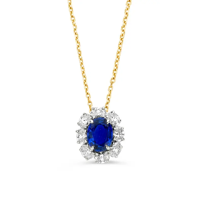 Collier bicolor saffier+briljant