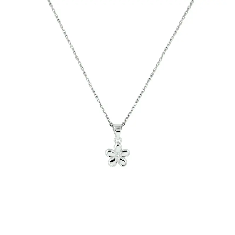 collier bloem 1,1 mm 36 + 4 cm zilver gerhodineerd