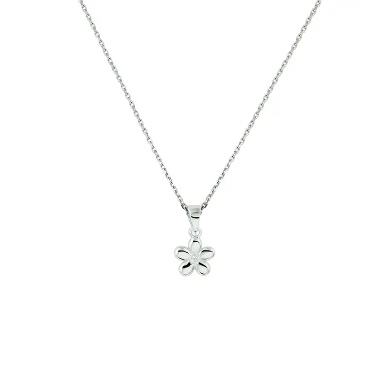 collier bloem 1,1 mm 36 + 4 cm zilver gerhodineerd