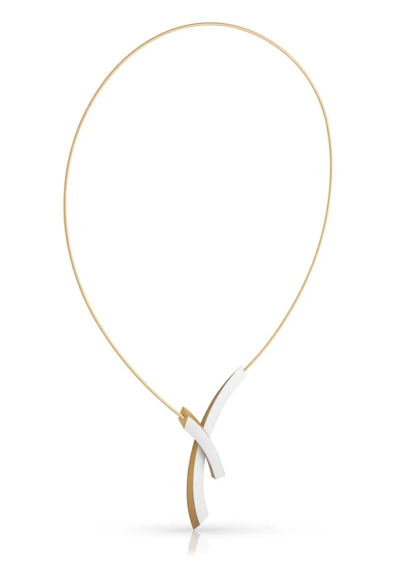 Collier Bogen op elkaar Goudkleurig|Geel C254G