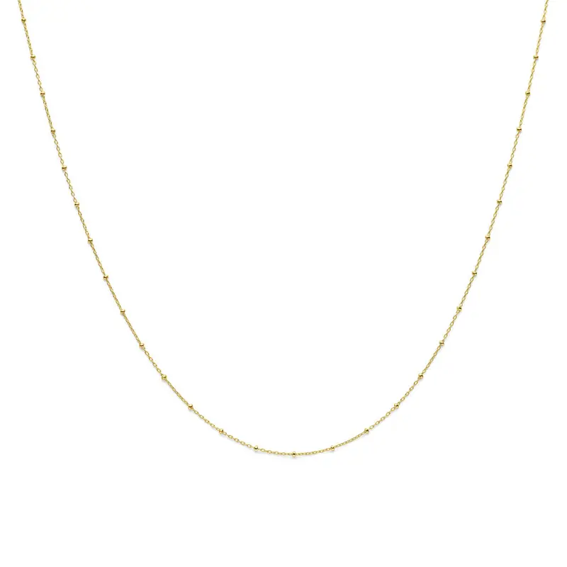 collier bolletjes 1,3 mm 41 + 3 cm 14K geelgoud