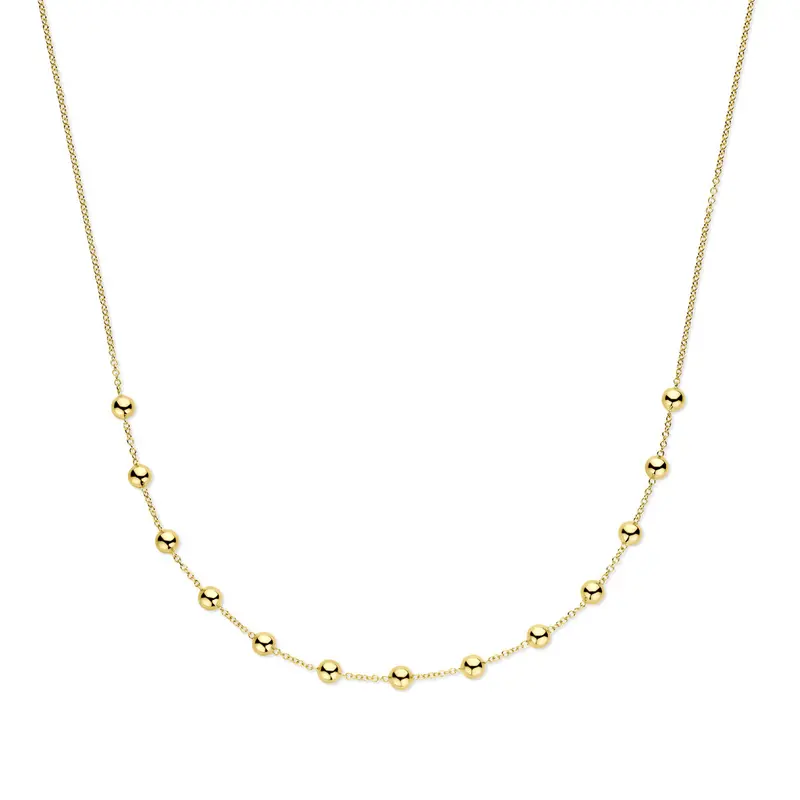 Collier bolletjes 42 - 45 cm 14K geelgoud 5 mm – 4034457