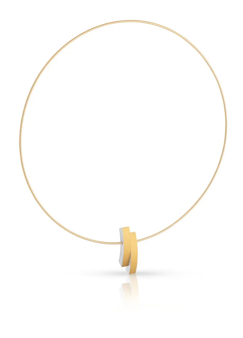Collier boogjes tegen elkaar Goudkleurig|Geel C251G
