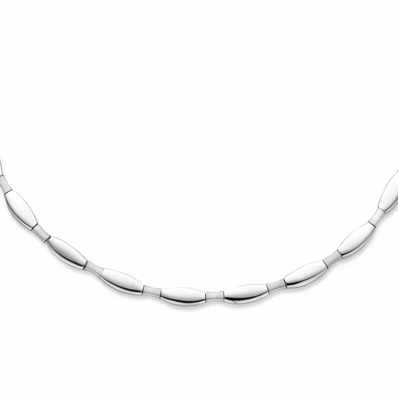collier choker 5,5 mm 43 cm poli/mat zilver gerhodineerd