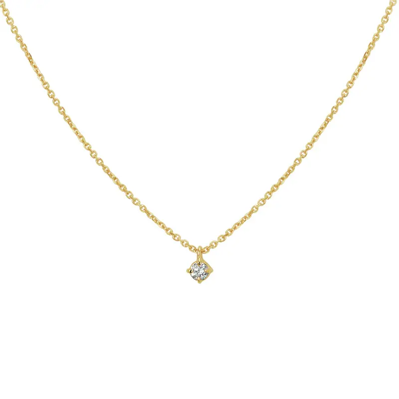 Collier diamant 0.10ct h si 41 - 43 - 45 cm 14K geelgoud