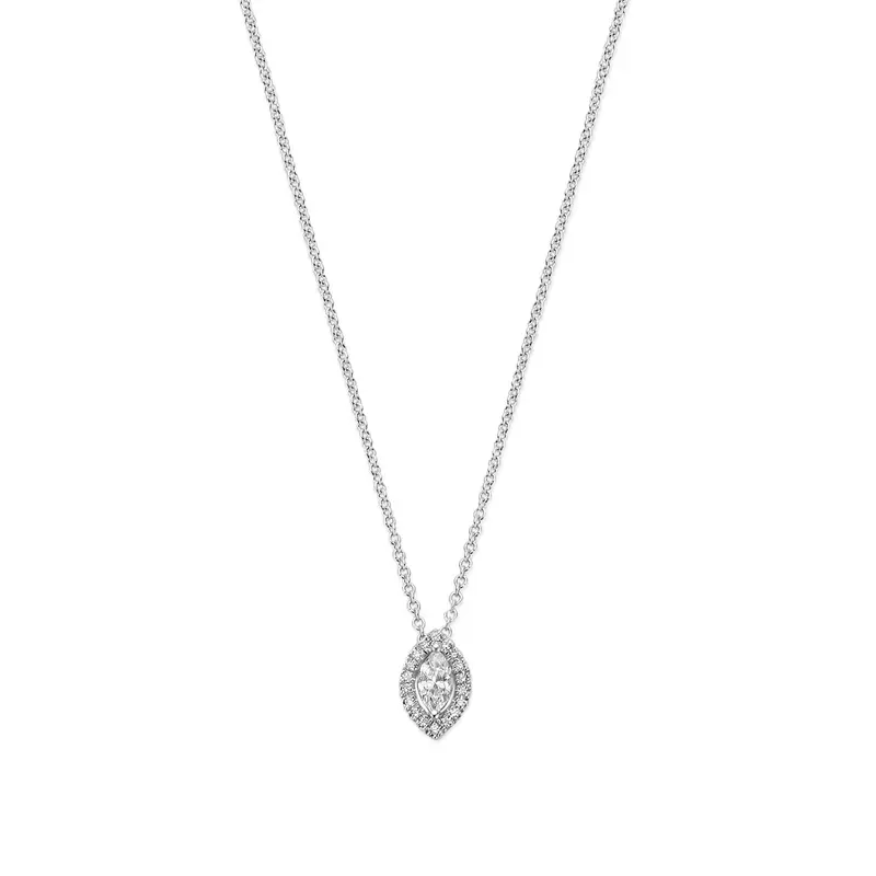 Collier diamant 0.25ct h si 41 - 43 - 45 cm 14K witgoud