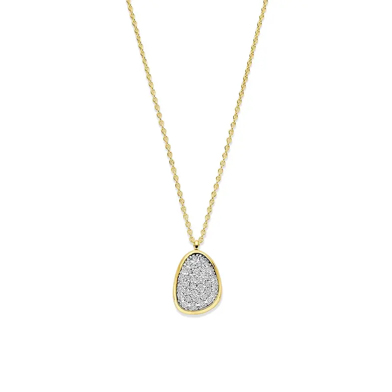 Collier diamant 0.25ct h si 43 - 44 - 45 cm 14K bicolor goud geel/wit