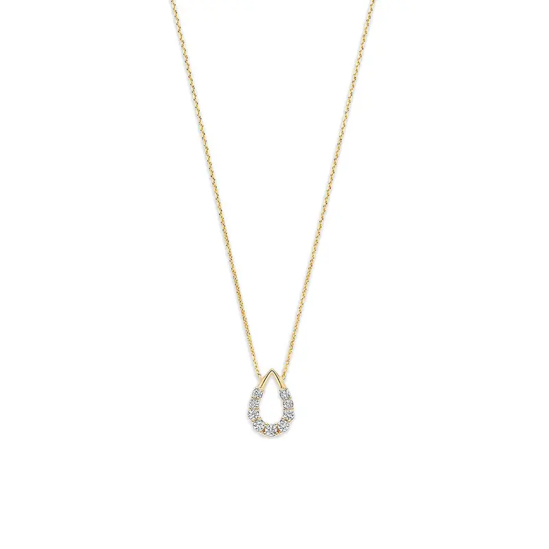 Collier druppel zirkonia 9K geelgoud 41 - 43 - 45 cm