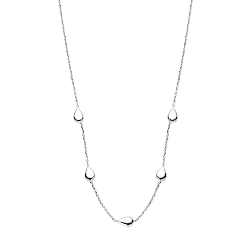 Collier druppels 40 + 4 cm zilver