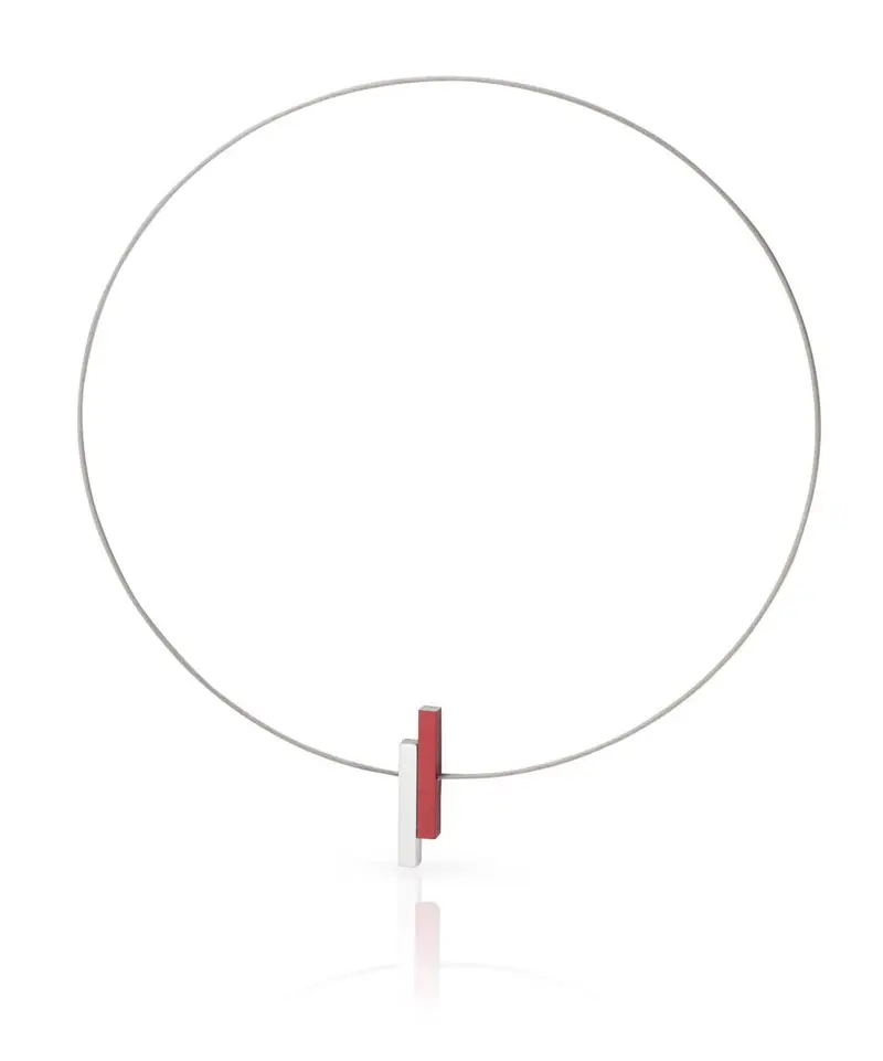 Collier Eenvoudige staafjes Rood C116R