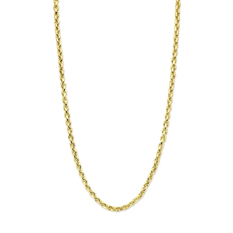 collier fantasie schakel 4,5 mm 45 cm 14K geelgoud