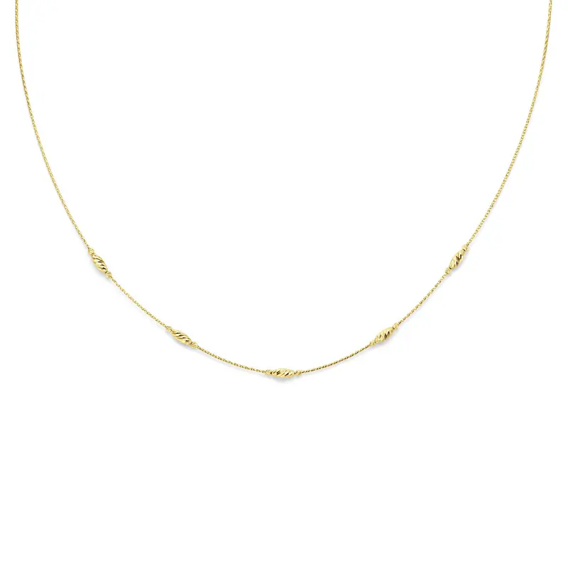 Collier gediamanteerd 40 + 4 cm 14K geelgoud 3 mm – 4034513