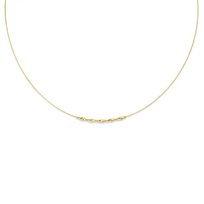 Collier gediamanteerd 40 + 4 cm 14K geelgoud 3 mm – 4034514