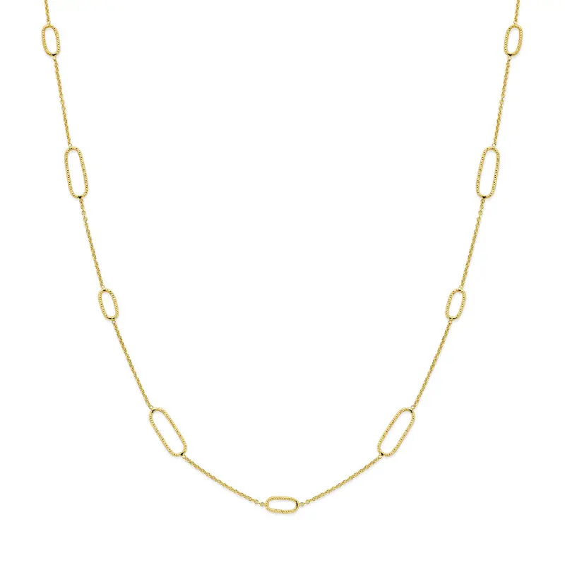 Collier gediamanteerd 45 cm 14K geelgoud