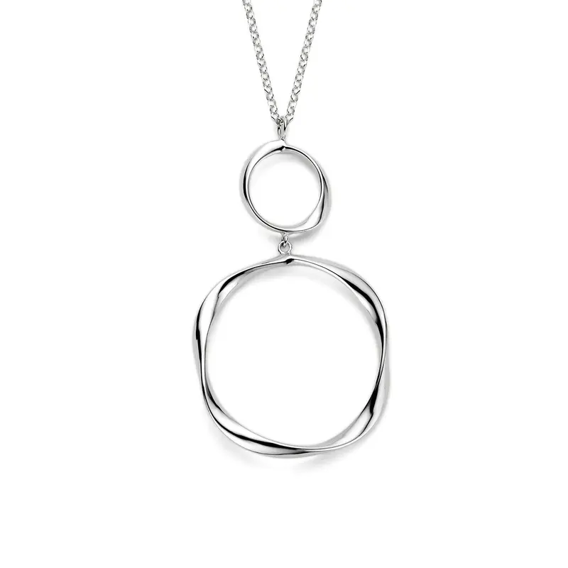 Collier gedraaid 41 + 4 cm zilver