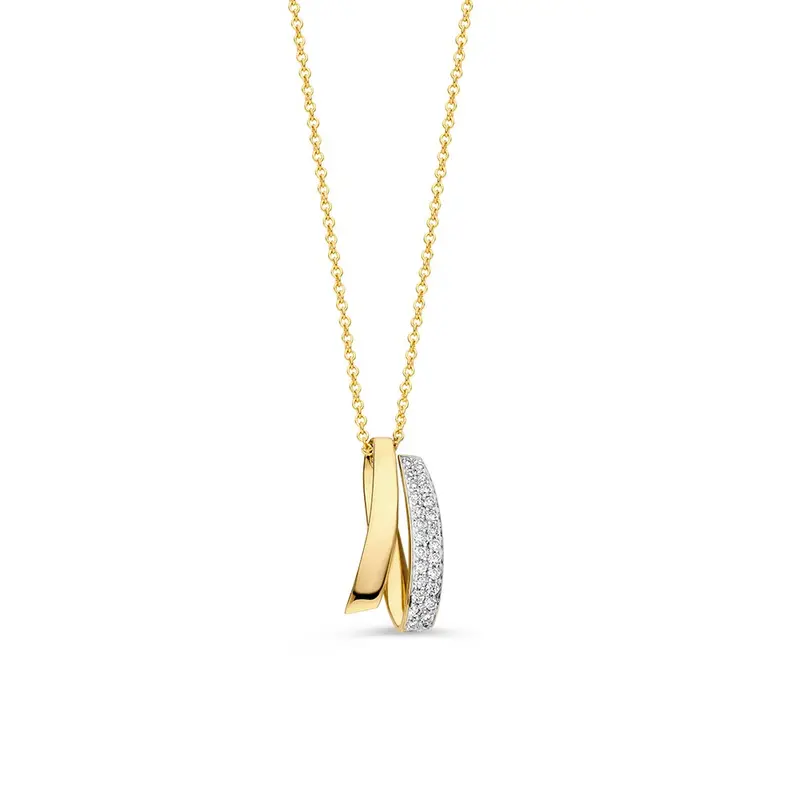 Collier geelgoud briljant 0,10 crt.