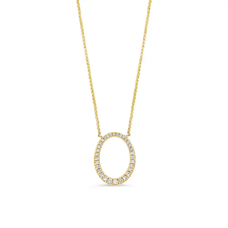 Collier geelgoud briljant 0,25 crt.