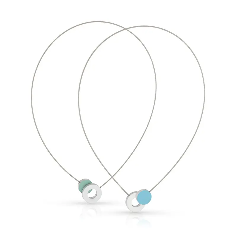Collier Gekleurd rondje en een ring C265B