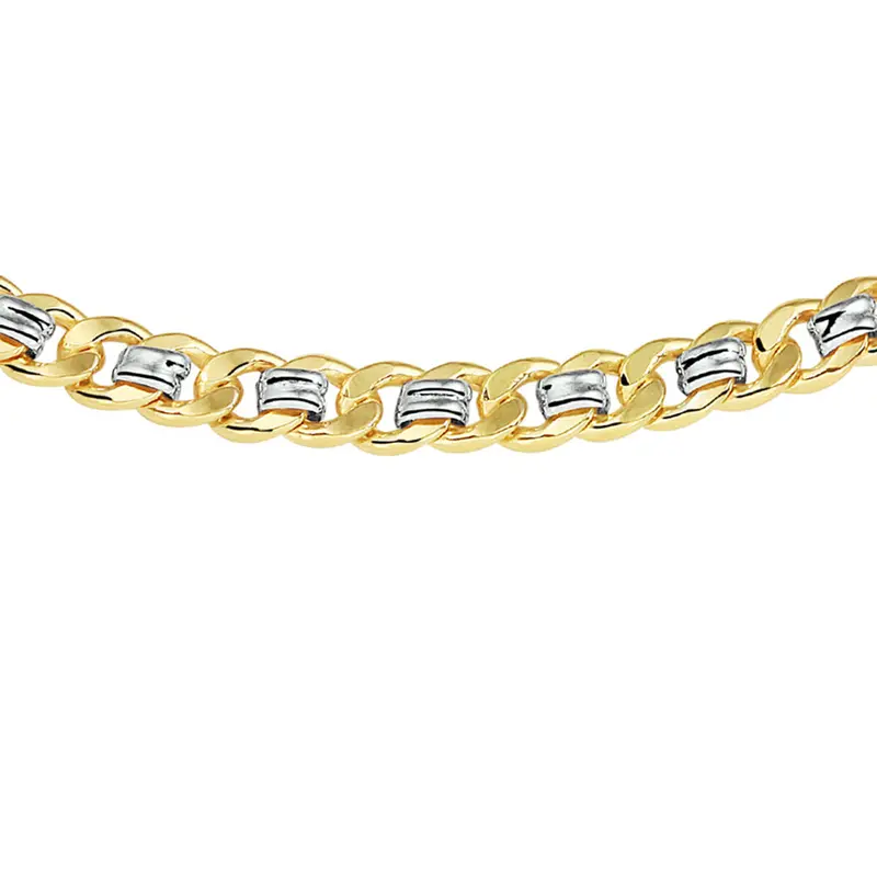 Collier geslepen gourmette massief 6,2 mm Silgold (bicolor goud met zilverkern) – 5200013