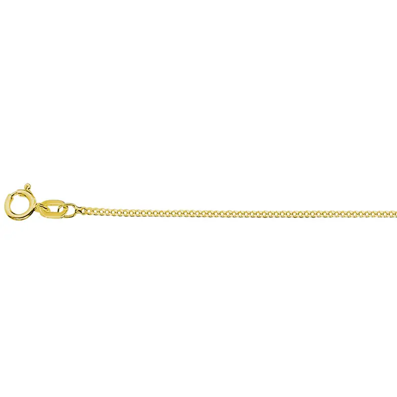 collier gourmette 4-zijdes geslepen 1,2 mm 3 micron zilver verguld (geel)