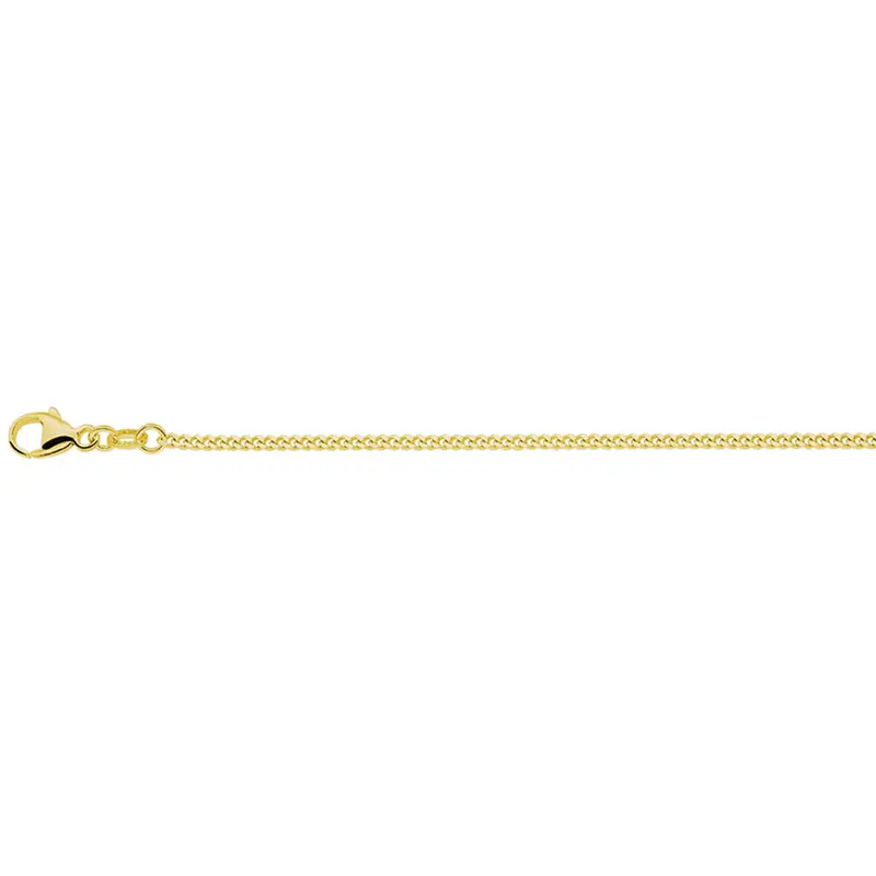 collier gourmette 4-zijdes geslepen 1,4 mm 3 micron zilver verguld (geel)
