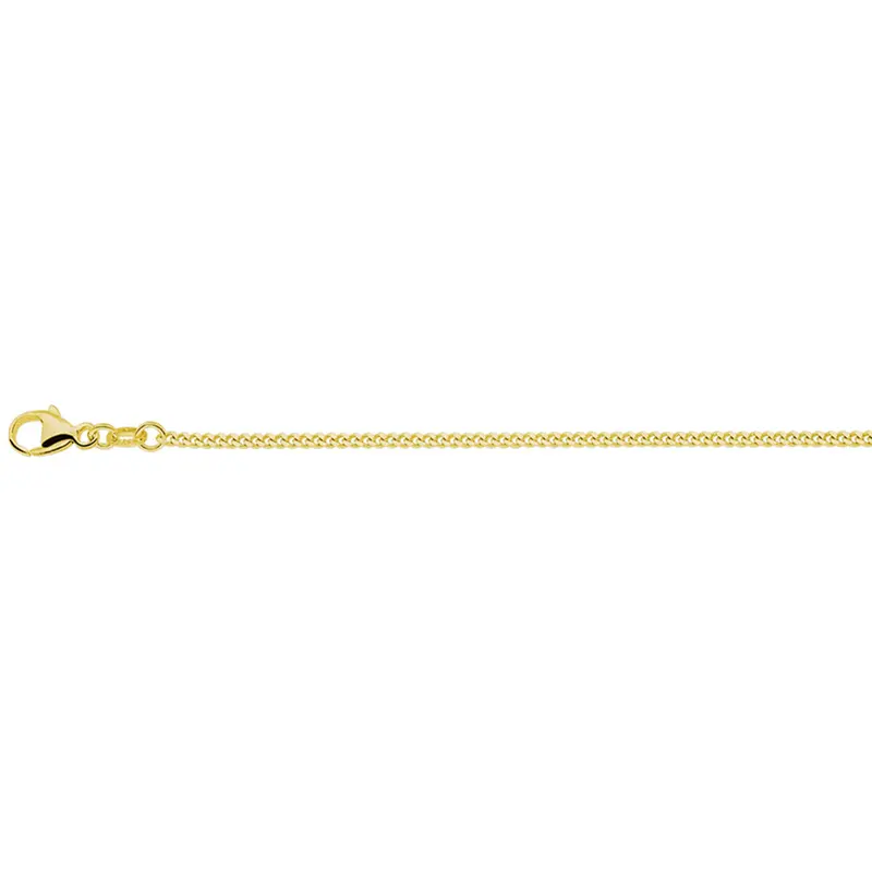 collier gourmette 4-zijdes geslepen 1,4 mm 41 + 4 cm 3 micron zilver verguld (geel)