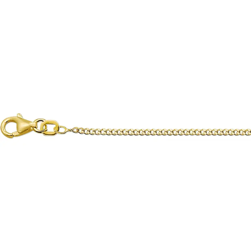 collier gourmette 4-zijdes geslepen 1,4 mm 41 - 43 - 45 cm 14K geelgoud