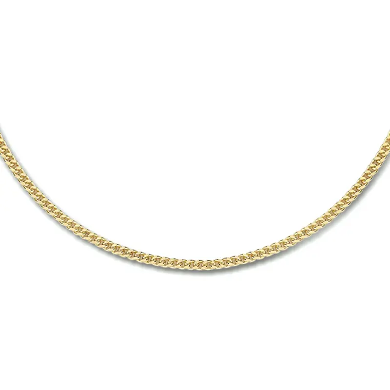 collier gourmette 4-zijdes geslepen 1,8 mm 3 micron zilver verguld (geel)