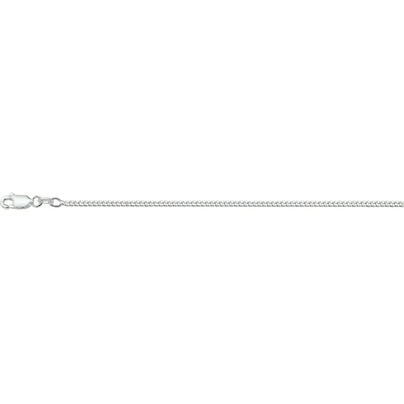 collier gourmette 4-zijdes geslepen 2,1mm zilver wit