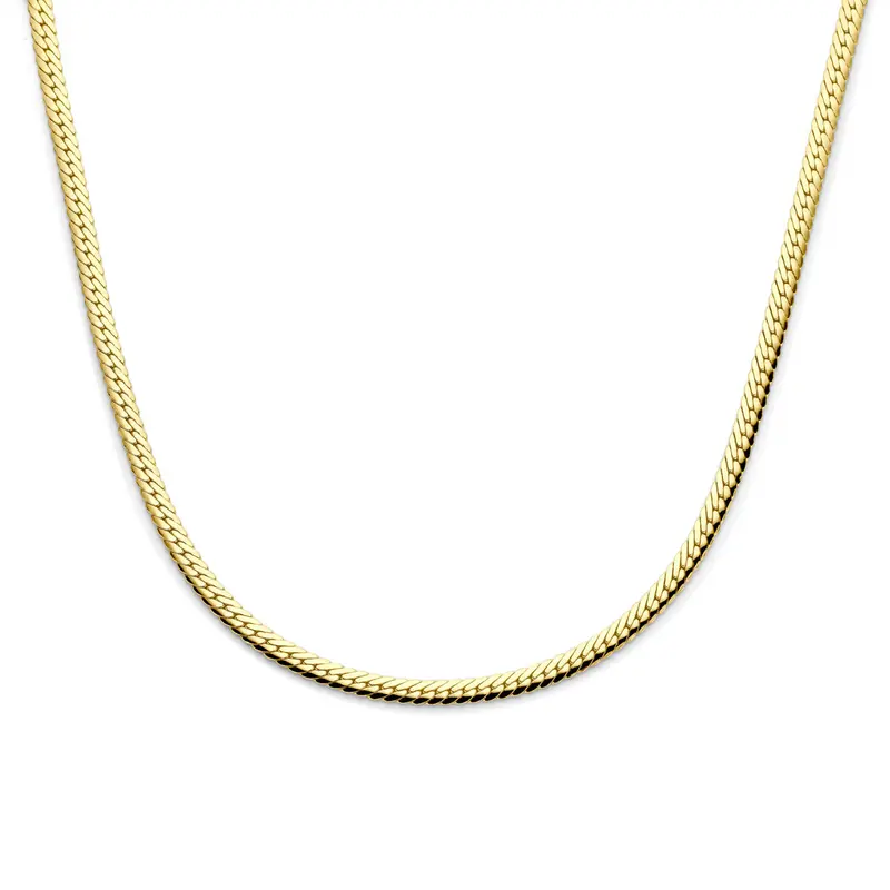 Collier gourmette 5 mm 40 + 4 cm 3 micron zilver verguld