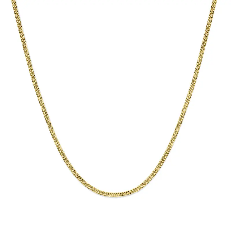 Collier gourmette massief 3,8 mm 45 cm Silgold (geel met zilverkern)