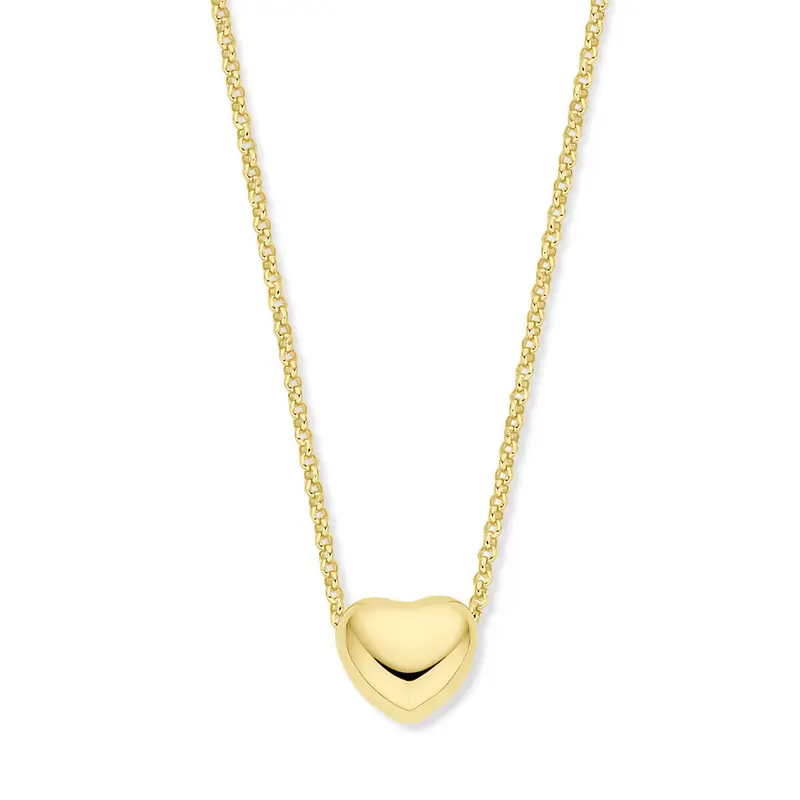 collier hart 1,5 mm 40 + 5 cm 3 micron zilver verguld (geel)
