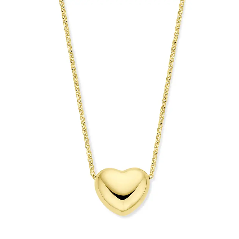 collier hart 1,5 mm 42 + 5 cm 3 micron zilver verguld (geel)