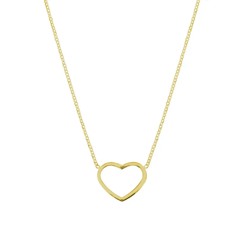 collier hart 41 + 5 cm 3 micron zilver verguld (geel)